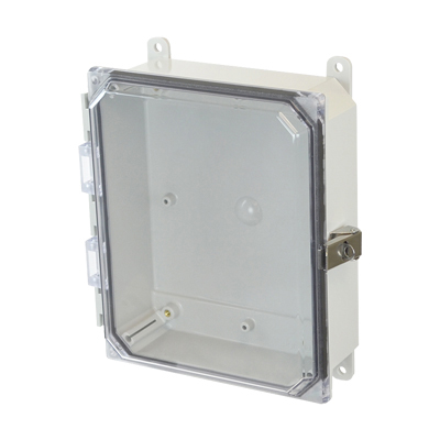 Allied Moulded AMP1082CCL Polycarbonate Electrical Enclosure w/Clear Cover