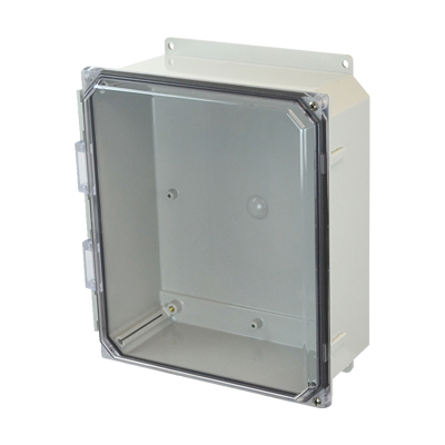 Allied Moulded AMP1204CCHF Polycarbonate Electrical Enclosure w/Clear Cover