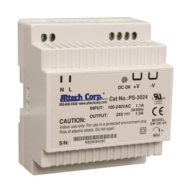 Altech PS-3015 30W Single Phase DIN Rail Switching Power Supply