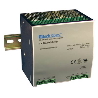 Altech PST-24024 240W Single/Three Phase DIN Rail Switching Power Supply