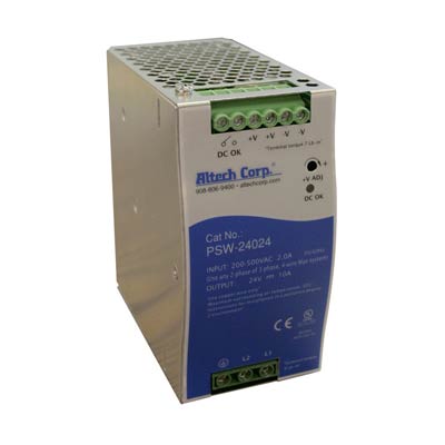 Altech PSW-24024 240W Single/Two Phase DIN Rail Switching Power Supply