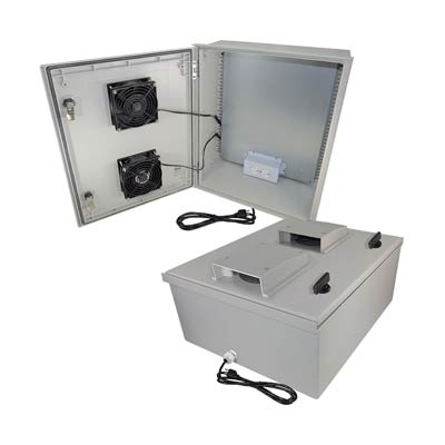 Altelix 20x16x8" Fiberglass Enclosure with Heating, Cooling & 120V Power | NFC201608VFHA1C