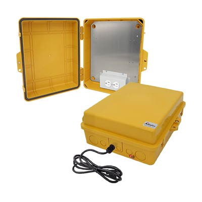 Altelix 14x11x5" Polycarbonate Electrical Enclosure with 120V Power (Yellow) | NP141105YA1C