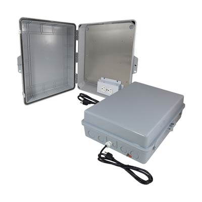Altelix 17x14x6" Polycarbonate Electrical Enclosure with 120V Power (Gray) | NP171406A1C