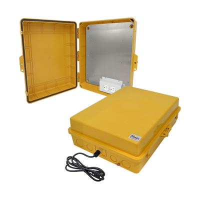 Altelix 17x14x6" Polycarbonate Electrical Enclosure with 120V Power (Yellow) | NP171406YA1C