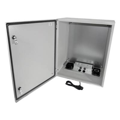 Altelix 24x20x12" Metal Enclosure with Cooling Fans & 120V Power | NS242012VFA1C
