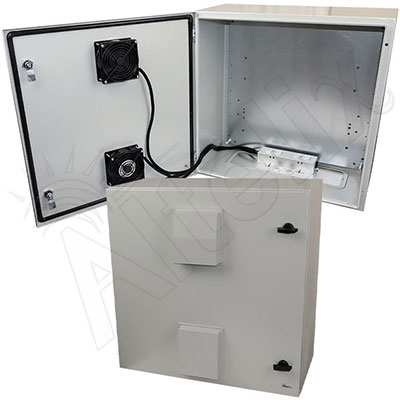 Altelix 24x24x12" Metal Enclosure with Cooling & 120V Power | NS242412LVFA1C