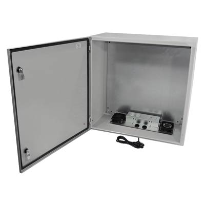 Altelix 24x24x12" Metal Enclosure with Cooling Fans & 120V Power | NS242412VFA1C