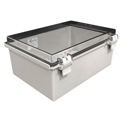 Bud Industries NBF-32402 Polycarbonate Electrical Enclosure w/Clear Cover