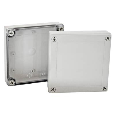 Bud Industries PIP-11760-C Polycarbonate Electronic Enclosure w/Clear Cover
