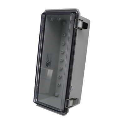 Bud Industries PTQ-11042-C Polycarbonate Electrical Enclosure w/Clear Cover