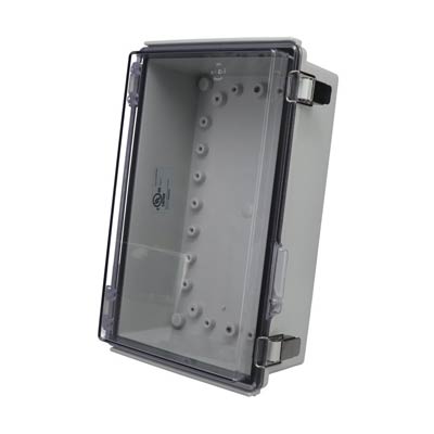 Bud Industries PTQ-11050-C Polycarbonate Electrical Enclosure w/Clear Cover