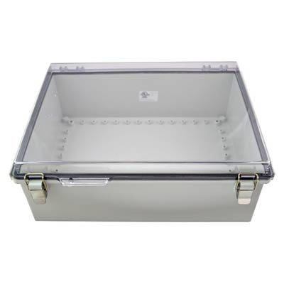 Bud Industries PTQ-11068-C Polycarbonate Electrical Enclosure w/Clear Cover