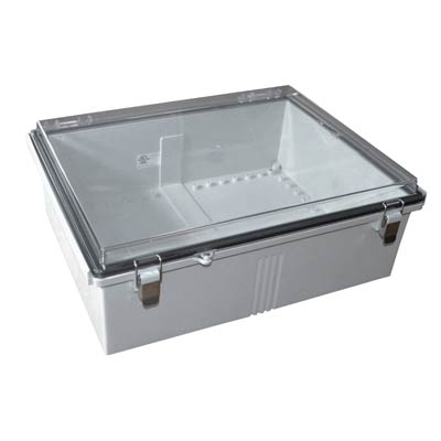 Bud Industries PTQ-11073-C Polycarbonate Electrical Enclosure w/Clear Cover