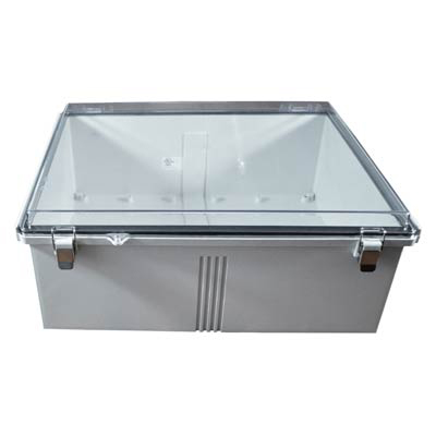 Bud Industries PTQ-11076-C Polycarbonate Electrical Enclosure w/Clear Cover