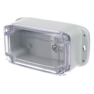 Bud Industries PU-16533-C Polycarbonate Electronic Enclosure w/Clear Cover