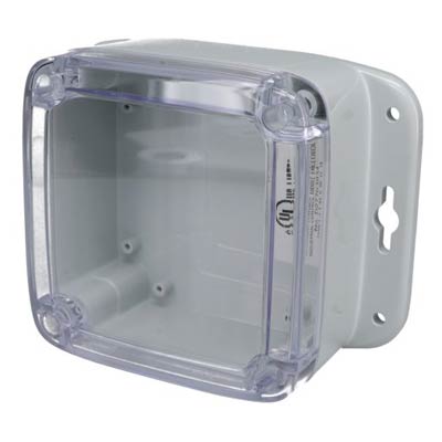 Bud Industries PU-16535-C Polycarbonate Electronic Enclosure w/Clear Cover