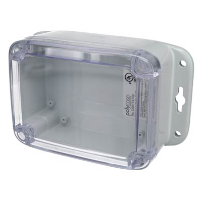 Bud Industries PU-16536-C Polycarbonate Electronic Enclosure w/Clear Cover