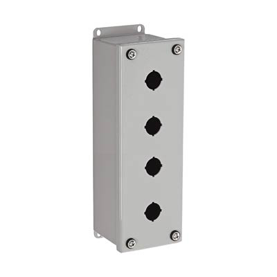 Bud Industries SPB-3924 10x3x3 Metal Pushbutton Enclosure with 4 Holes, 30.5 mm