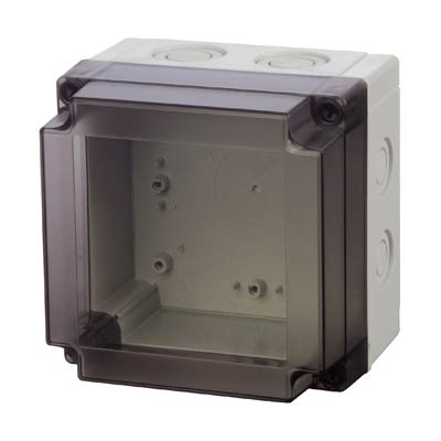 Fibox UL PCM 125/125 T Polycarbonate Electrical Enclosure w/Clear Cover