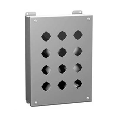 Hammond Manufacturing 1435S 12x11x3 Metal Pushbutton Enclosure with 16 Holes, 30.5 mm
