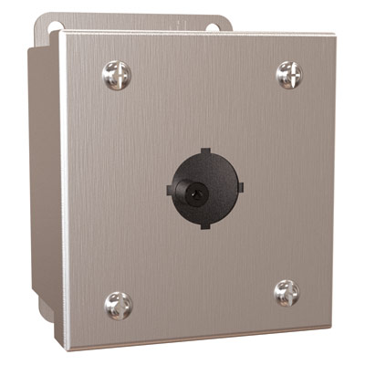 Hammond Manufacturing 1435MS16A 4x3x3" 316 Stainless Steel Pushbutton Enclosure with 1 Hole, 22.5 mm