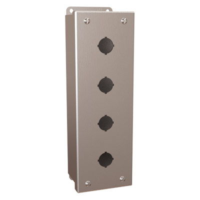 Hammond Manufacturing 1435MSSD 10x3x3" 304 Stainless Steel Push Button Electrical Enclosure with 4 Holes, 22.5 mm