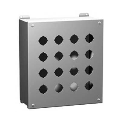 Hammond Manufacturing 1437S16D 10x4x5" 316 Stainless Steel Pushbutton Enclosure with 4 Holes, 30.5 mm