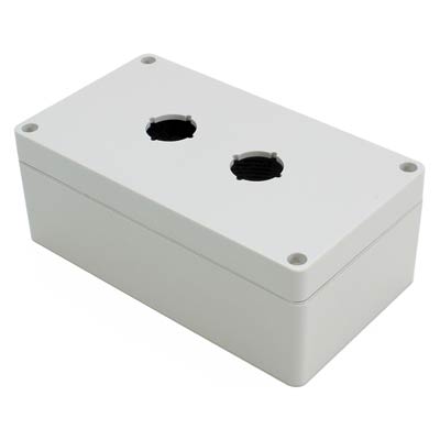 Hammond Manufacturing 1554MPB2 6x4x2 Polycarbonate Pushbutton Enclosure with 2 Holes, 22 mm