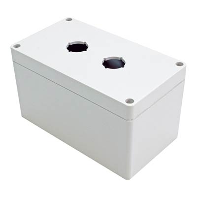 Hammond Manufacturing 1554MPB2D 6x4x4 Polycarbonate Pushbutton Enclosure with 2 Holes, 22 mm