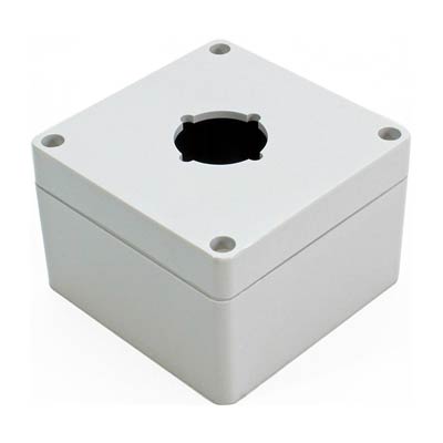 Hammond Manufacturing 1554PB1 4x4x2 Polycarbonate Pushbutton Enclosure with 1 Hole, 30.5 mm