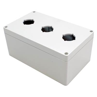 Hammond Manufacturing 1554PB3 8x5x4 Polycarbonate Pushbutton Enclosure with 3 Holes, 30.5 mm