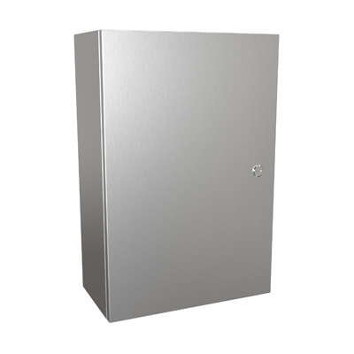 Hammond Manufacturing EN4SD24168SS 24x16x8" 304 Stainless Steel Wall Mount Electrical Enclosure