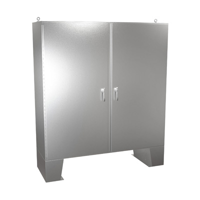 Hammond Manufacturing HN4FM727224SS 72x72x25" 304 Stainless Steel Floor Mount Electrical Enclosure