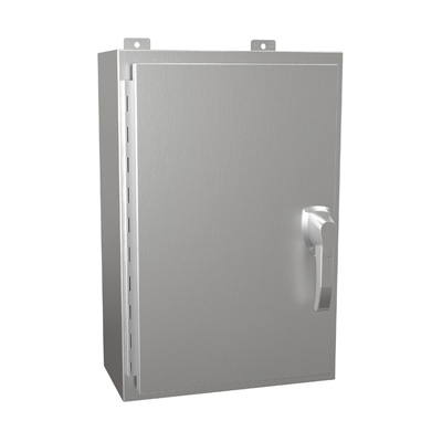 Hammond Manufacturing HW24168SSHK 24x16x8" 304 Stainless Steel Wall Mount Electrical Enclosure