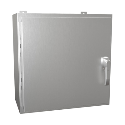 Hammond Manufacturing HW242412SSHK 24x24x12" 304 Stainless Steel Wall Mount Electrical Enclosure