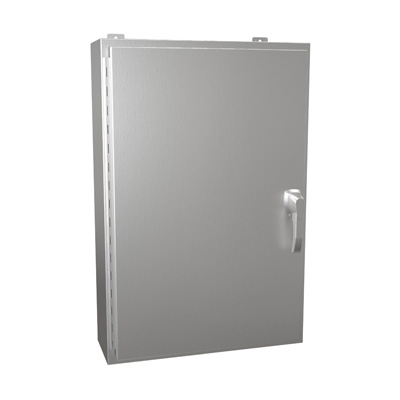 Hammond Manufacturing HW36248SSHK 36x24x8" 304 Stainless Steel Wall Mount Electrical Enclosure