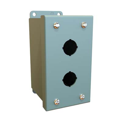 Hammond Manufacturing MPB2 5x3x4 Metal Pushbutton Enclosure with 2 Holes, 22.5 mm
