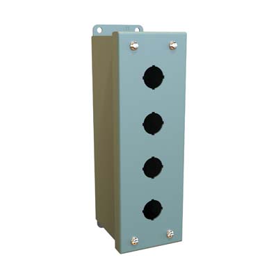Hammond Manufacturing MPB4 9x3x4 Metal Pushbutton Enclosure with 4 Holes, 22.5 mm