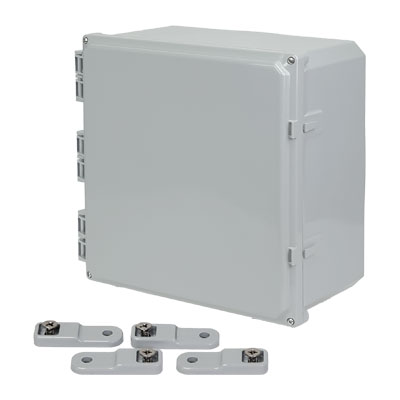 H121206H-6P - 12x12x6" Polycarbonate Wall Mount Electrical Enclosure with Hinged Cover