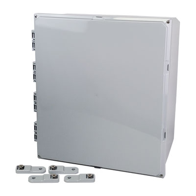 H181608H-6P - 18x16x8" Polycarbonate Wall Mount Electrical Enclosure with Hinged Cover