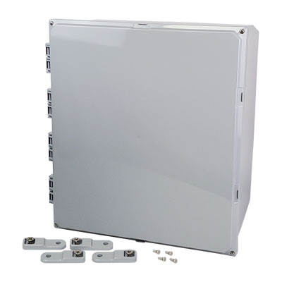 H181608H - 18x16x8" Polycarbonate Wall Mount Electrical Enclosure with Hinged Cover