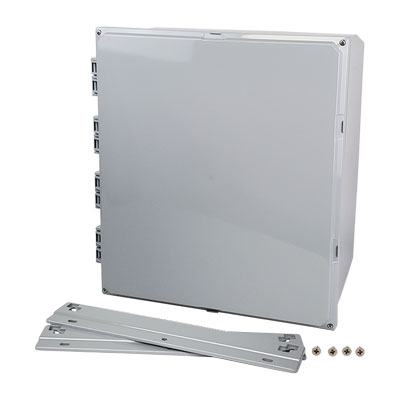 H181608HF-6P - 18x16x8" Polycarbonate Wall Mount Electrical Enclosure with Hinged Cover