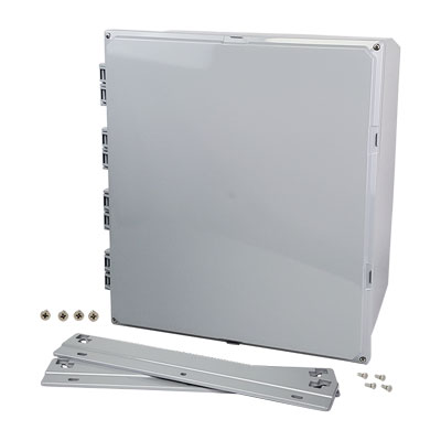 H181608HF - 18x16x8" Polycarbonate Wall Mount Electrical Enclosure with Hinged Cover