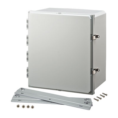 H181608HFLL - 18x16x8" Polycarbonate Wall Mount Electrical Enclosure with Hinged Cover
