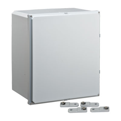 H181608S - 18x16x8" Polycarbonate Wall Mount Electrical Enclosure with Lift-Off Cover