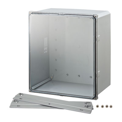 H181608SCF - 18x16x8" Polycarbonate Wall Mount Electrical Enclosure with Clear Lift-Off Cover