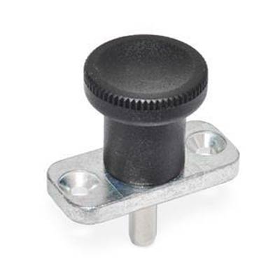 J.W. Winco 8W8L62 Stainless Steel Plate-Mount Pull Knob Indexing Plunger, Lock-Out