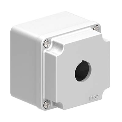 Lovato LPZM1A8 3x3x3 Metal Pushbutton Enclosure with 1 Hole, 22.5 mm