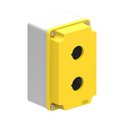 Lovato LPZM2A5 5x3x3 Metal Pushbutton Enclosure with 2 Holes, 22.5 mm